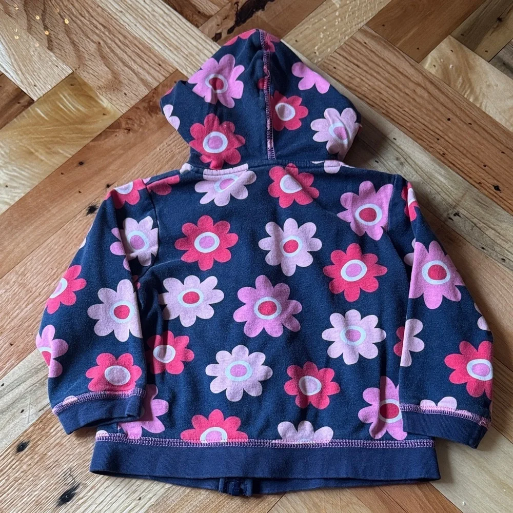 Floral Hoodie, Denim Overalls, and Pink Sweater Set